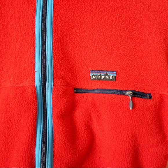 Vintage Patagonia Fleece Full Zip Jacket Size Small Red USA Made - Picture 2 of 11